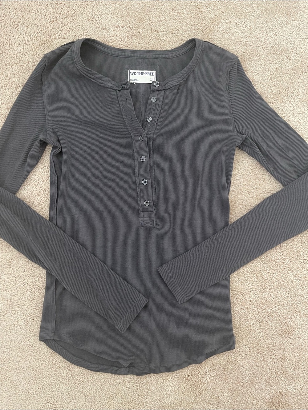 We the free Jamie Henley long sleeve in washed black XS - Picture 3 of 7